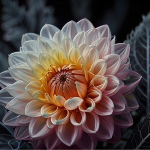 X-ray Dahlia metal Art print 4 x 6 inches